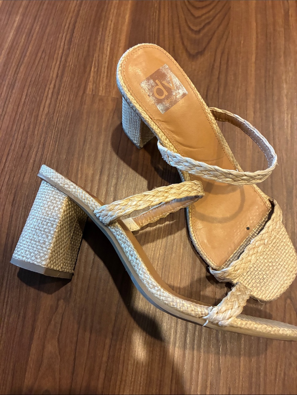 DV by Dolce Vita Cream Braided Block Heel Sandal